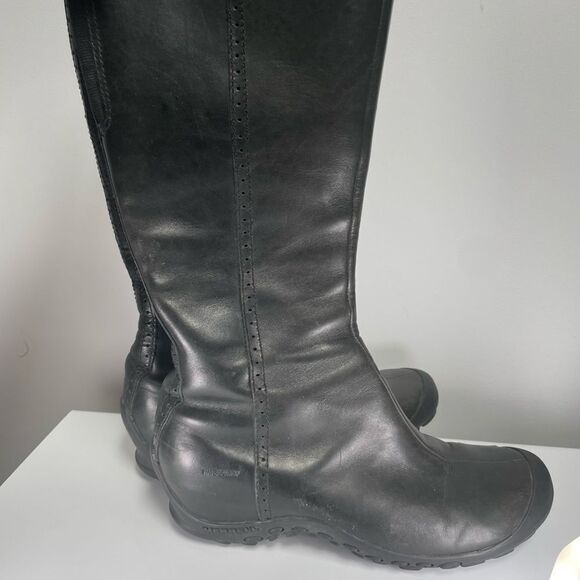 Merrell Black Leather Boots, Plaza Peak, 7.5 - Picture 5 of 13